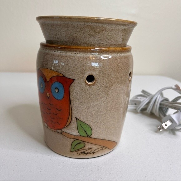 Scentsy Owl on Limb Full Size Wax Warmer Stone Color WORKS Style 26973 Complete - Picture 5 of 13
